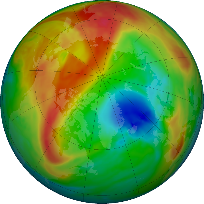 Arctic ozone map for 02 February 2018